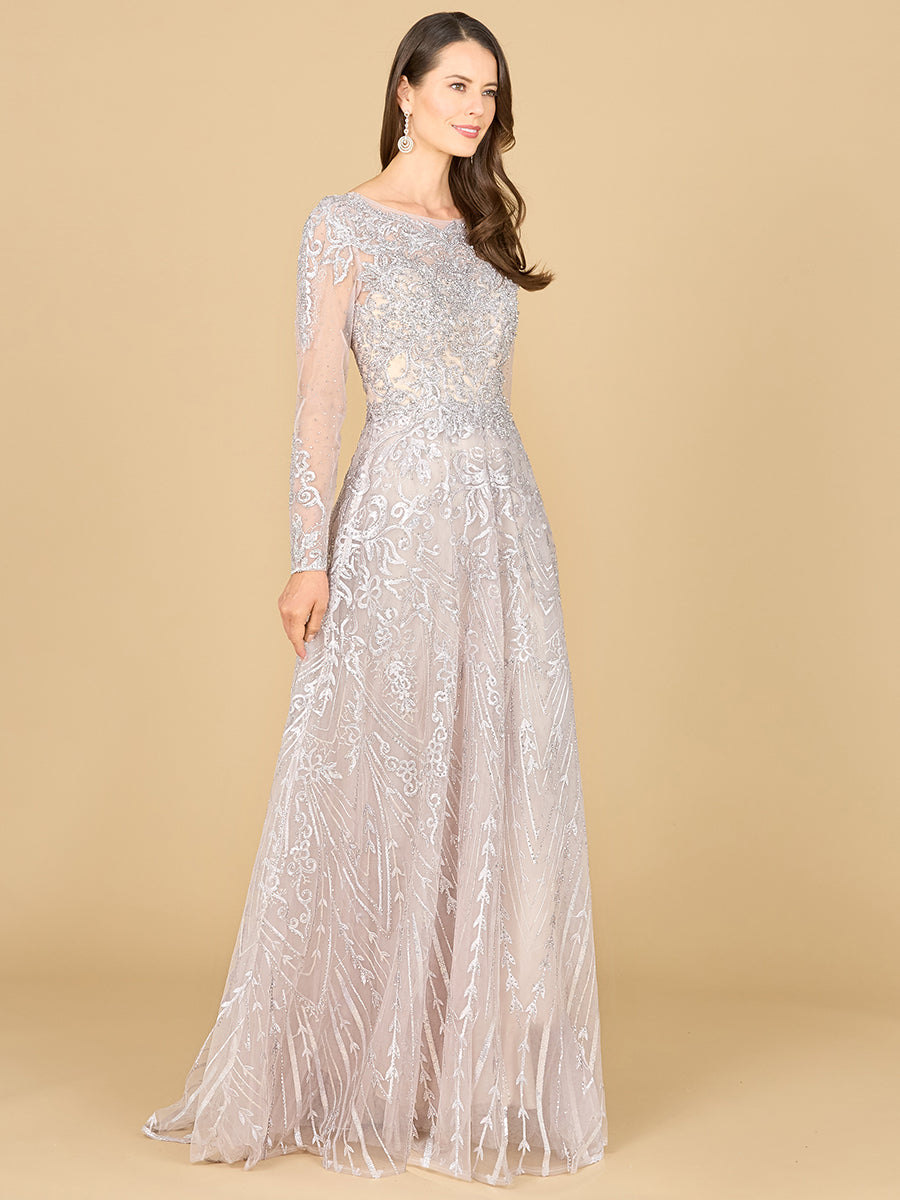 Long Sleeve High Neck Gown