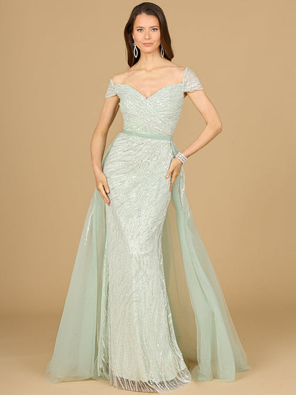 Classic Off Shoulder Overskirt Gown