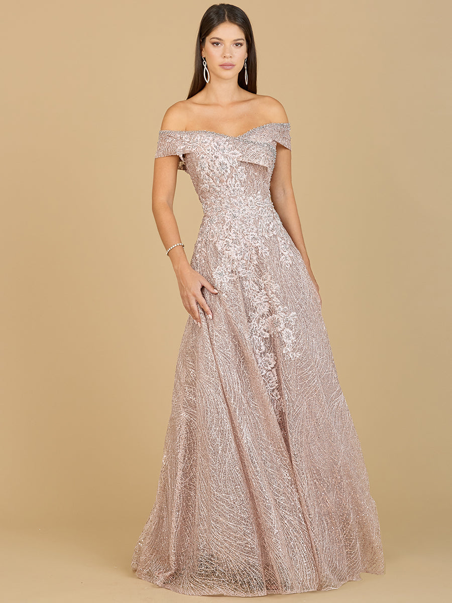 Off Shoulder A-Line Gown