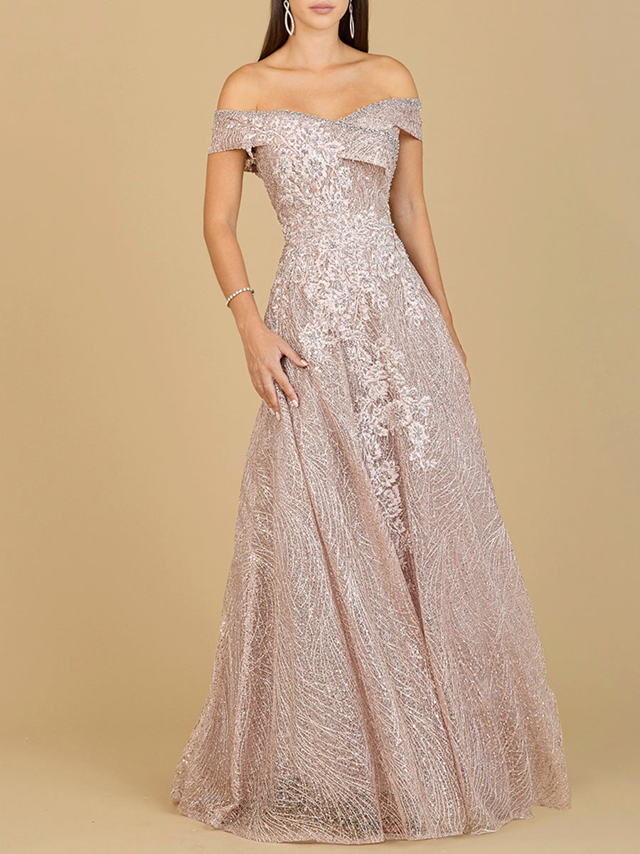 Off Shoulder A-Line Gown