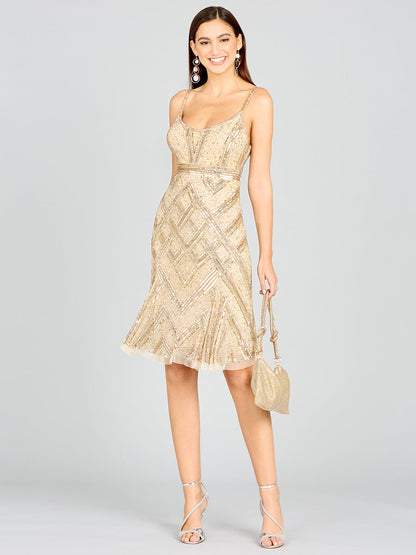 Lara 28860 - Beaded Flounce Dress