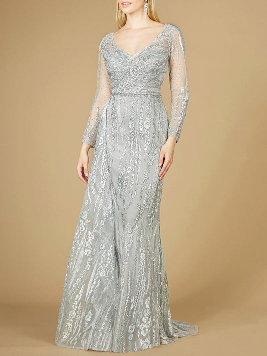 Asymmetrical Skirt Overlay Dress with Long Sleeves