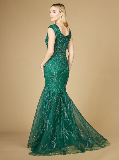 Cap Sleeve Mermaid Beaded Gown