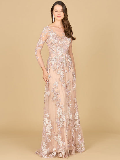 Long Sleeve Modest Lace Gown