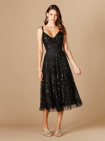 Flowing, Sequin Midi Dress