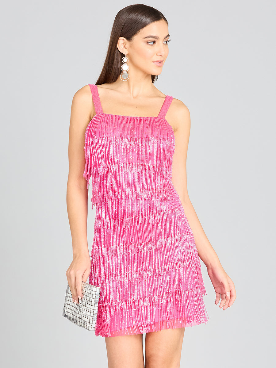 Beaded Fringe Cocktail Dress