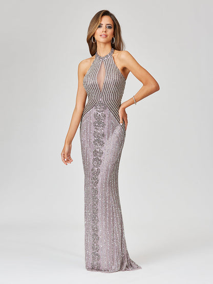 Halter Neck Dress with Keyhole