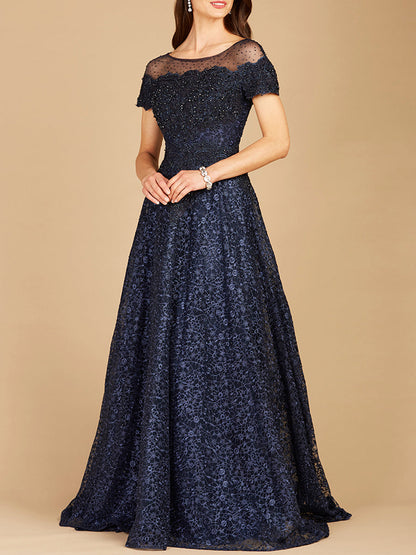 Lara 29765 - Sheer Off Shoulder Ball Gown