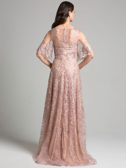 Lara 33277 - Cape Sleeve Mother's Gown