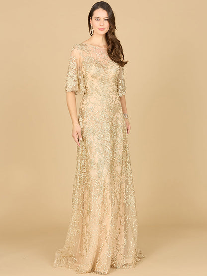 Lara 33277 - Cape Sleeve Mother's Gown