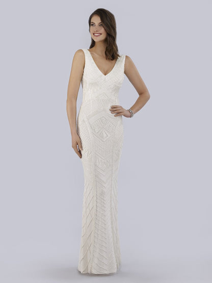 Lara Bryant Beaded Tank Sheath Wedding Dress