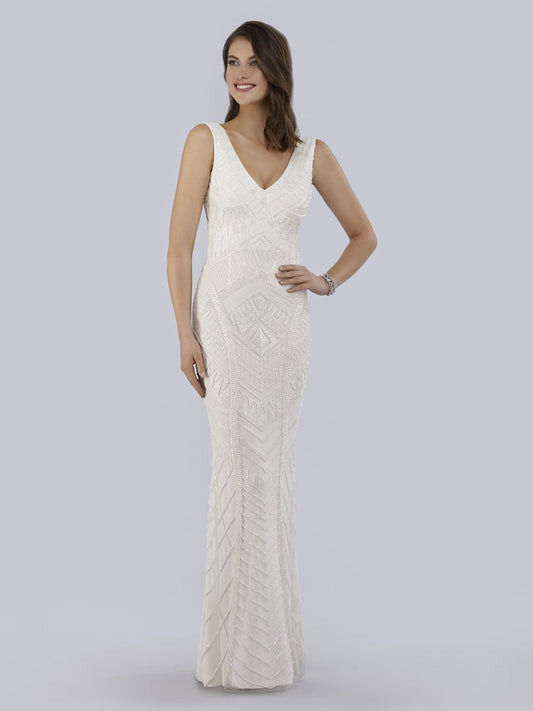 Lara Bryant Beaded Tank Sheath Wedding Dress