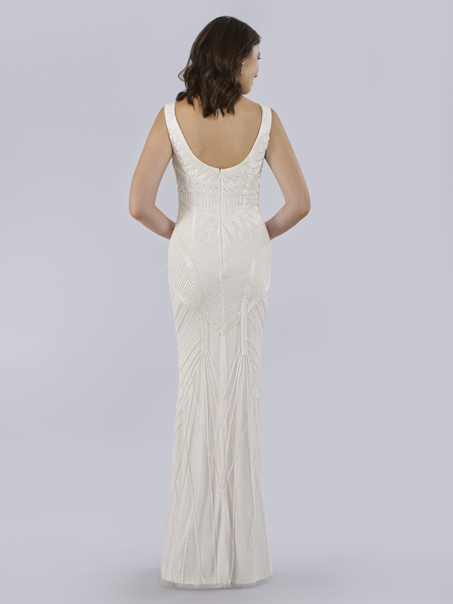 Lara Bryant Beaded Tank Sheath Wedding Dress