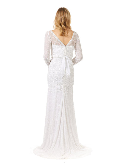 Lara Grant Long Sleeve Beaded Wedding Dress