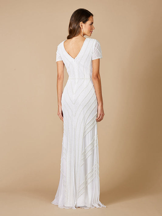Lara Gabriella Beaded Plunge Wedding Dress