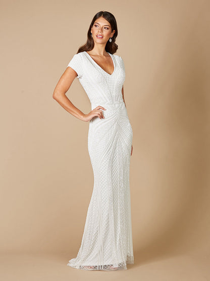 Flavia Fitted Beaded Gown