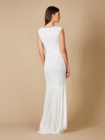 Fabiana Cap Sleeve Beaded Gown