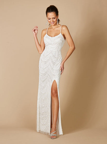 Lara Frenchie Spaghetti Strap Beaded Wedding Gown