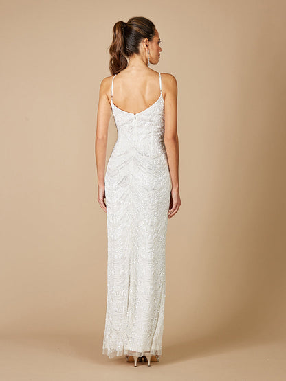 Lara Frenchie Spaghetti Strap Beaded Wedding Gown
