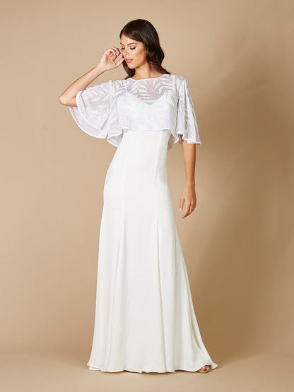Gilly Boho Beaded Pull-On Bridal Capelet