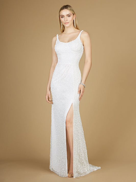 Bridal Beaded Gown with Slit