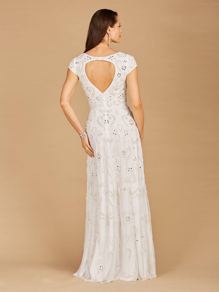 beaded cap sleeve wedding dress Rosabell | Beaded Cap Sleeve Wedding Dress