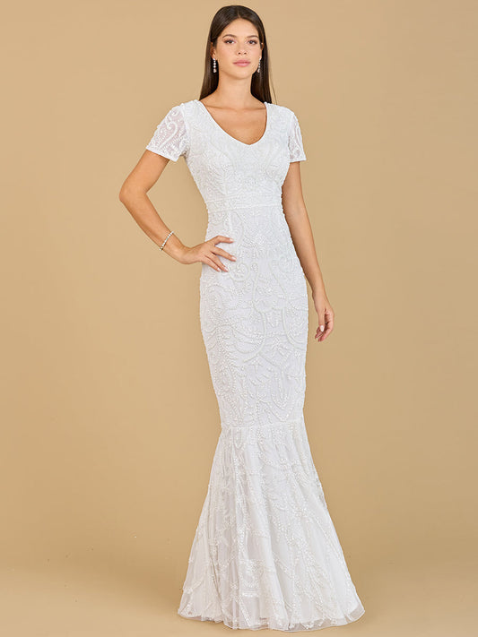 Cap Sleeve Beaded Wedding Gown