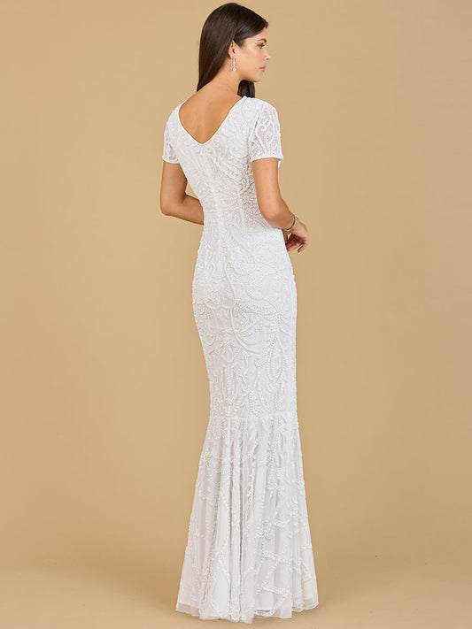 Cap Sleeve Beaded Wedding Gown
