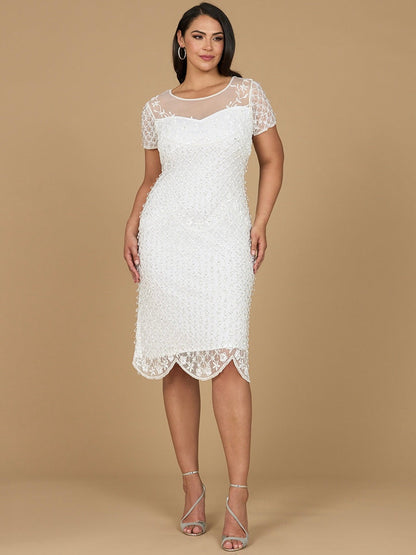 Beaded Midi Dress with Cap Sleeves Petals And Promises Prom Beaded Midi Dress with Cap Sleeves Petals And Promises Prom