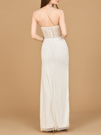 Lara 51189 - Embellished Strapless Gown with Slit
