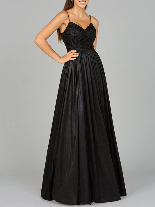 High Slit Metallic Jersey Dress - OUTLET