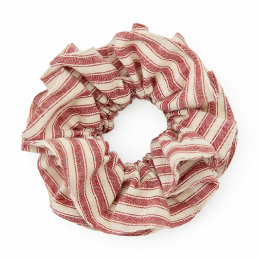 Cardinal Stripe - Hair Scrunchie