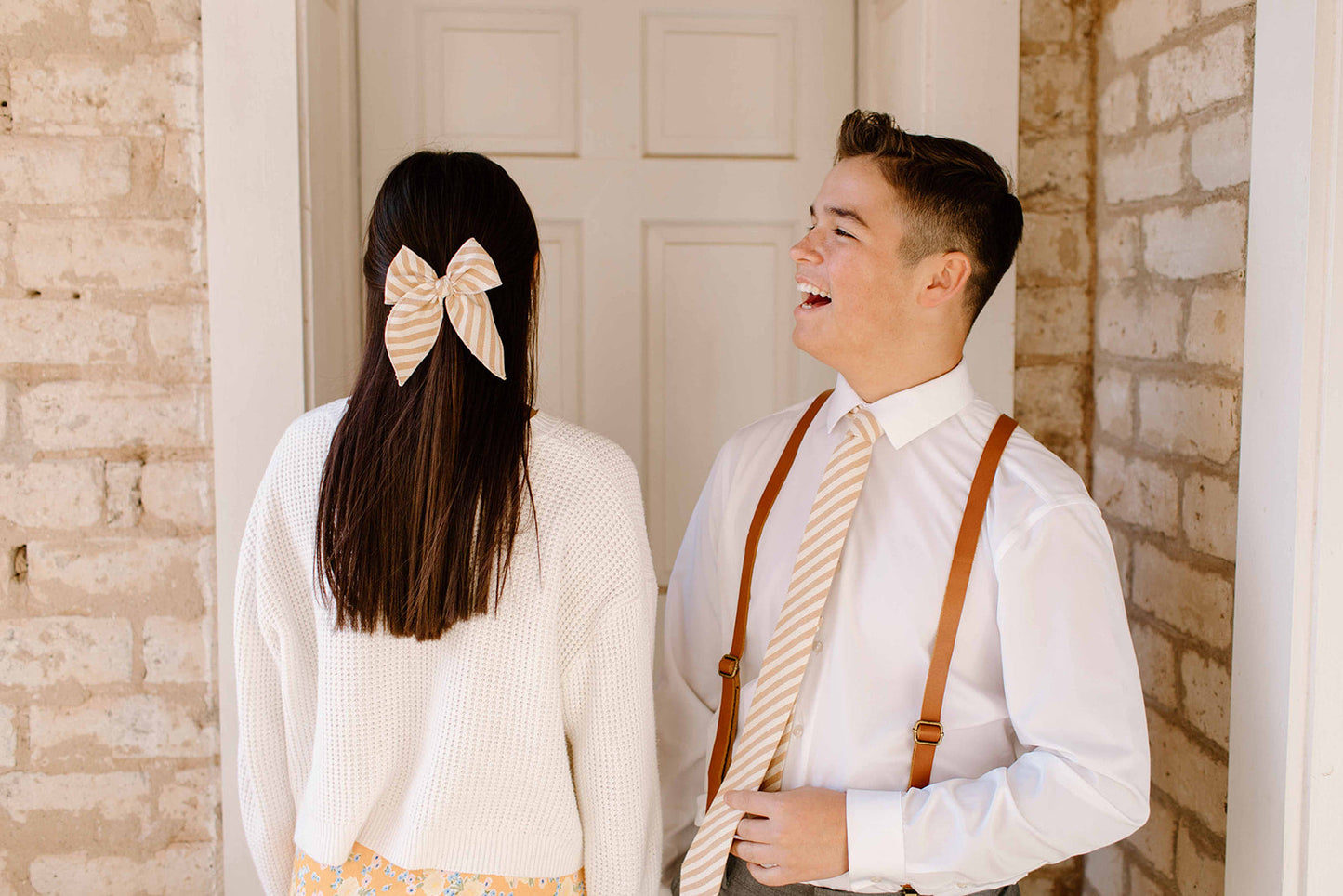 Tan Leather Suspenders - Choose your size