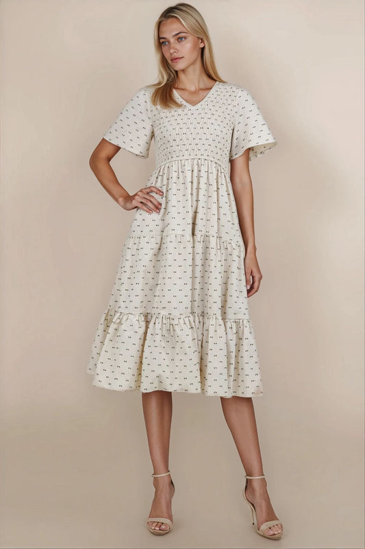 Tayla Linen Dress in Cream