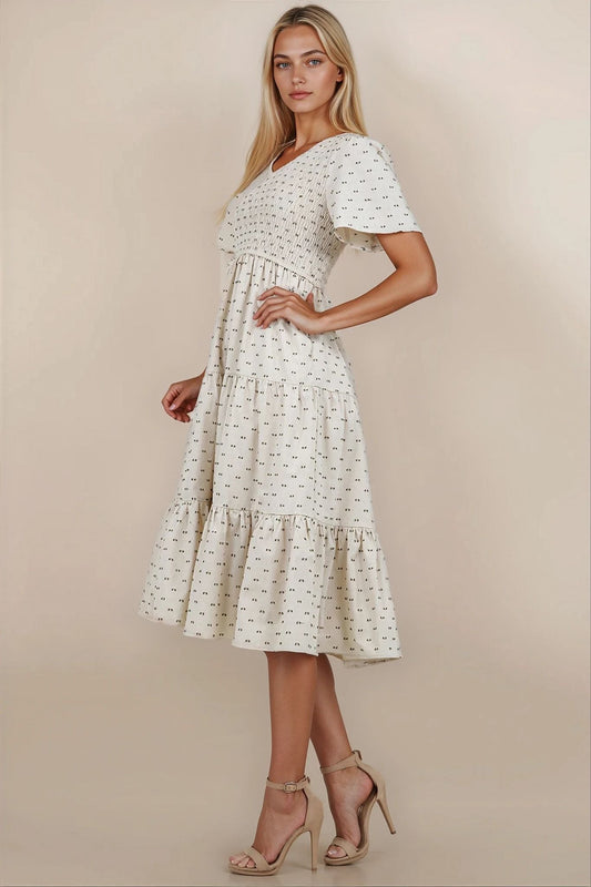 Tayla Linen Dress in Cream