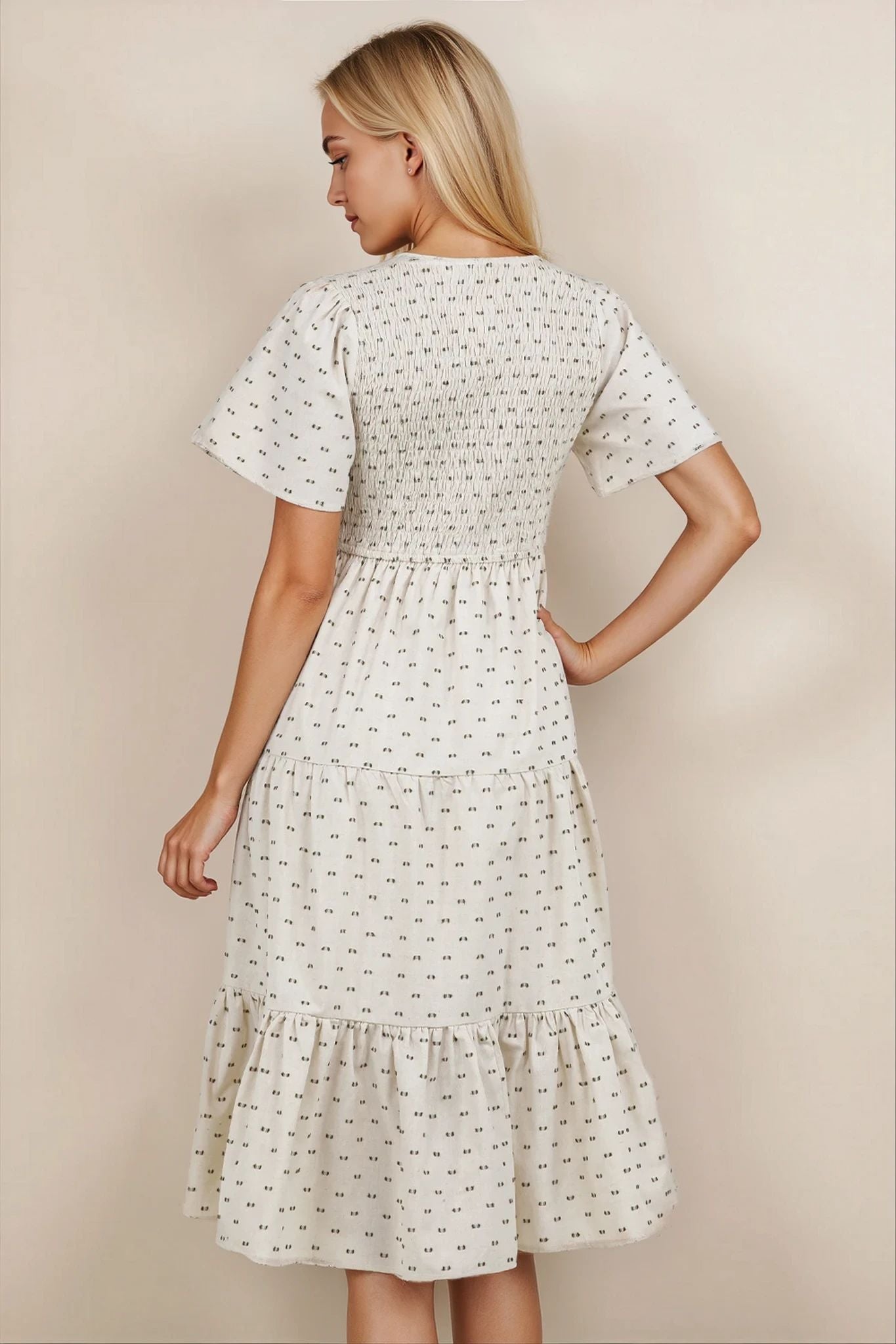 Tayla Linen Dress in Cream