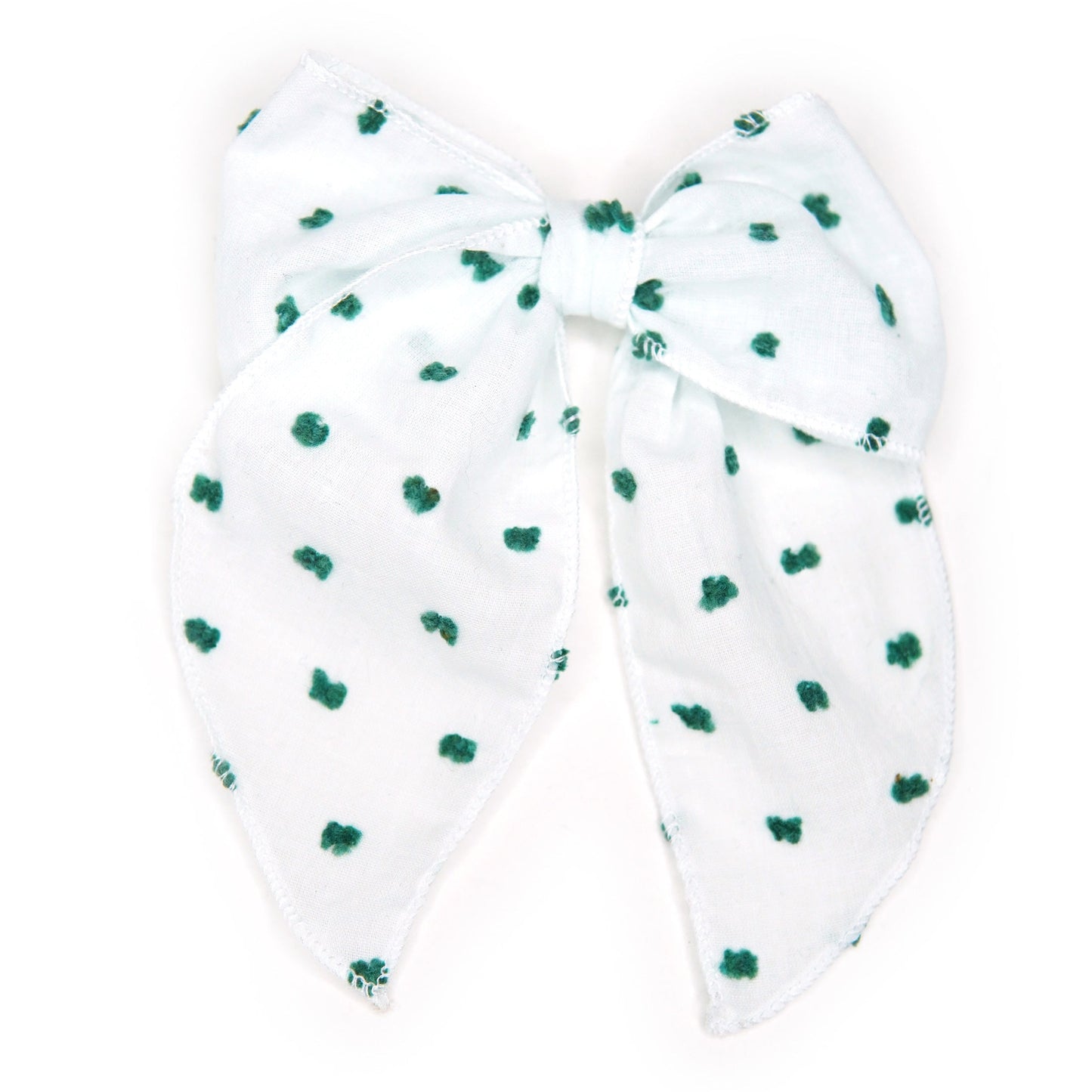 Green Swiss Dot Darling Hair Bow