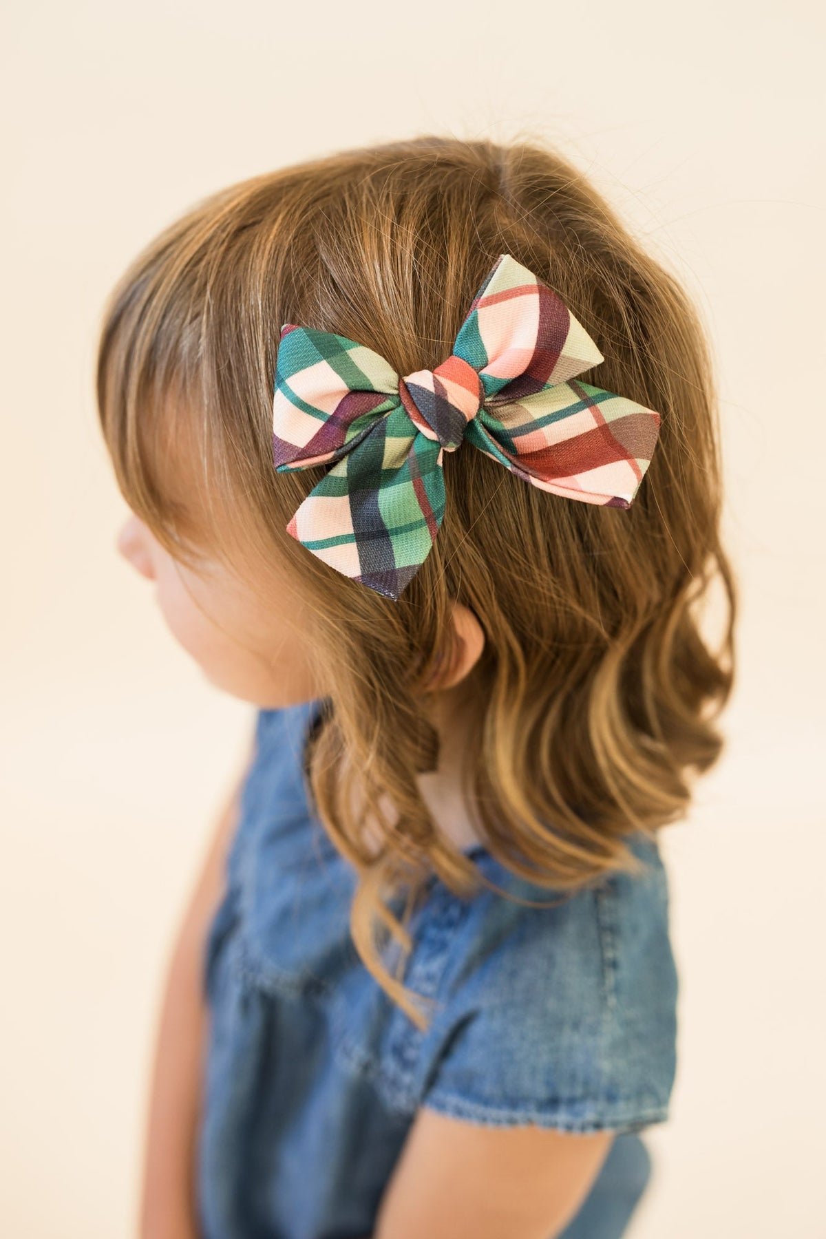 Mulberry Plaid - Petite Hair Bow