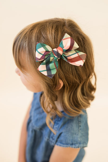 Mulberry Plaid - Petite Hair Bow