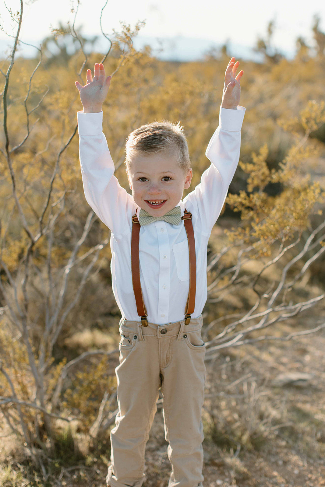 Tan Leather Suspenders - Choose your size