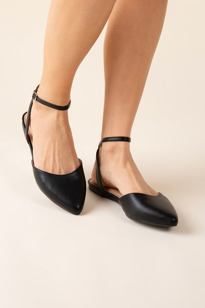 LINDEN-S Ankle Strap Flats