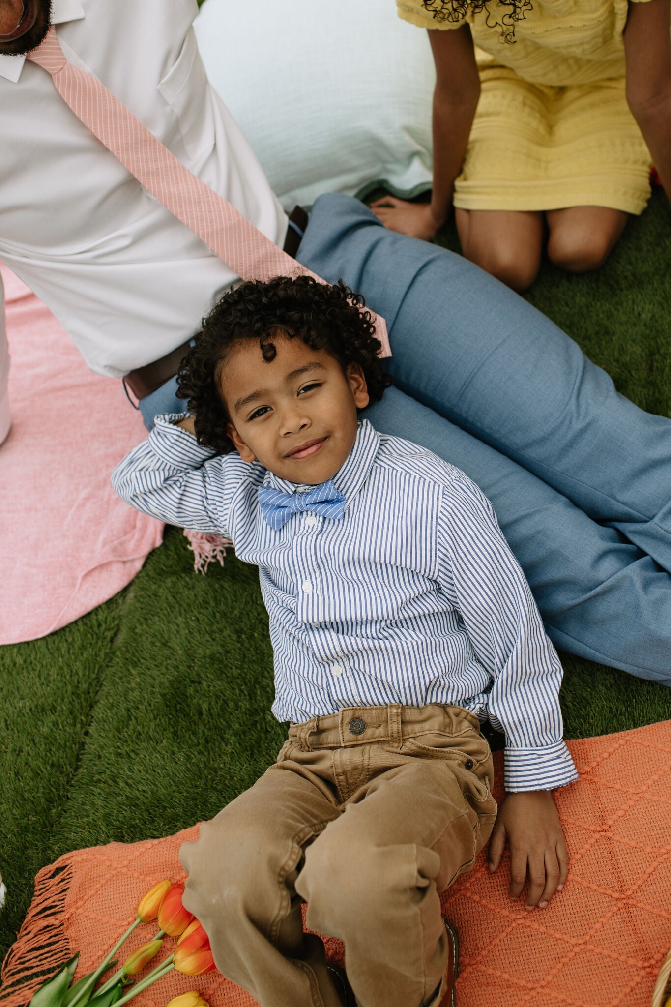 Azure Stripe Bow Tie for Boys