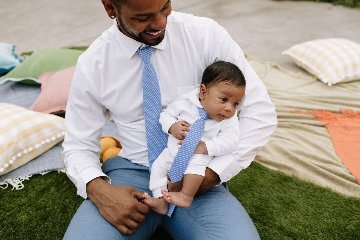 Azure Stripe - Boys Tie