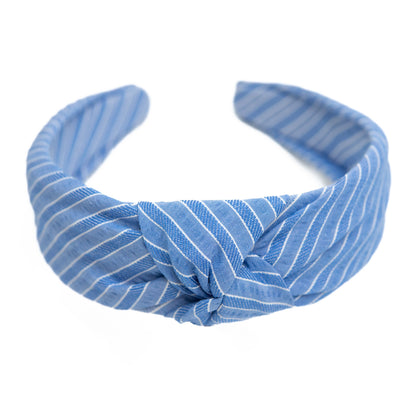 Azure Stripe Knotted Headband