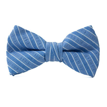 Azure Stripe Bow Tie for Boys