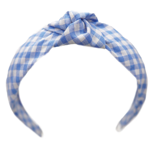 Bluebell Plaid - Women's Knotted Headband