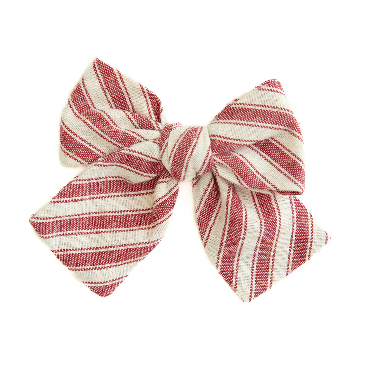 Cardinal Stripe - Petite Hair Bow