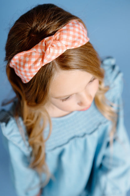 Carrot Plaid - Women's Knotted Headband