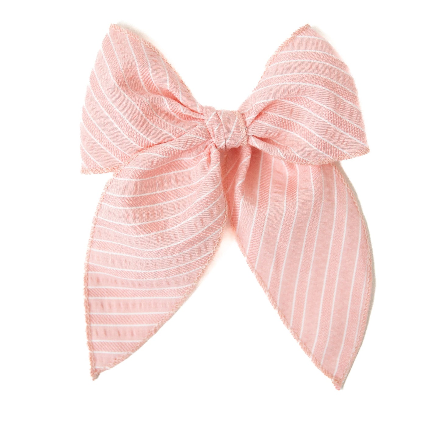 Coral Stripe - Darling Hair Bow