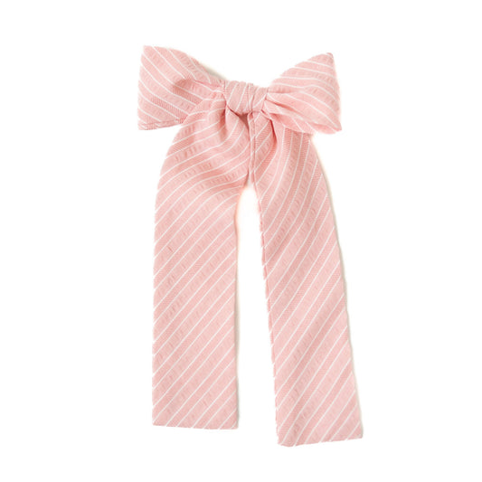 Coral Stripe - Lady Hair Bow